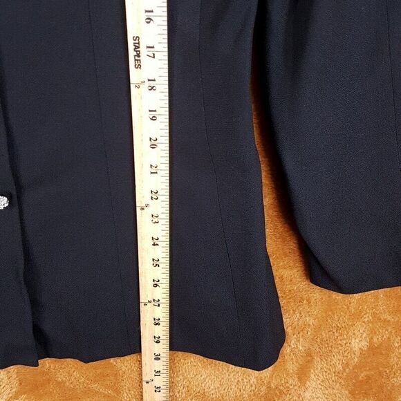 Vintage ADRIENNE VITTADINI Womens Jacket Size 10 Black Blazer Rhinestone 90s - Picture 7 of 8